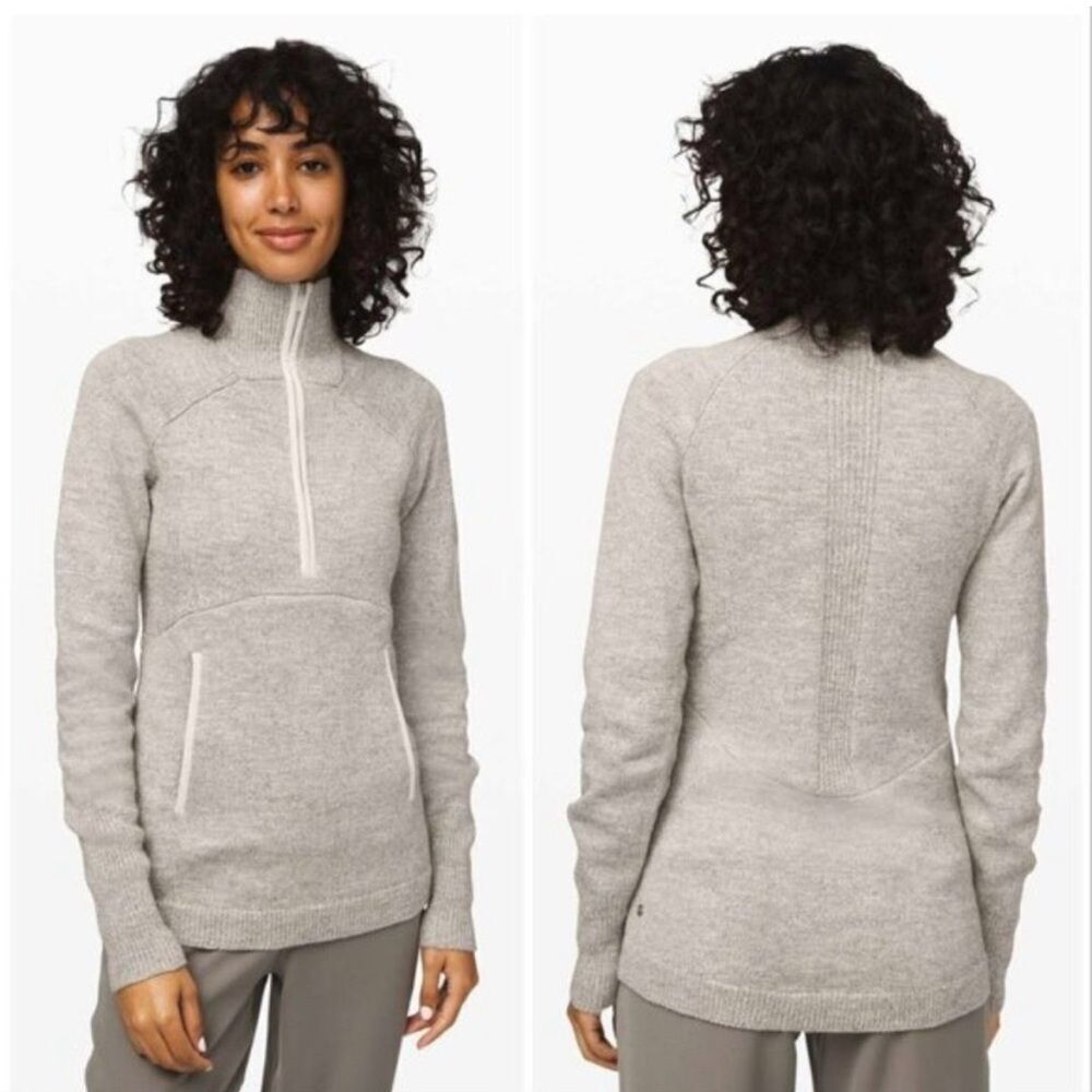 Lululemon Summit Stride Sweater Heathered Core Ultra‎ Light Grey Women’s Medium